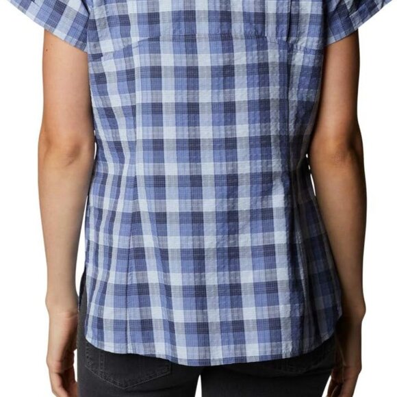 🆕Columbia Women's Silver Ridge Novelty SS Shirt, Small - Velvet Cove Gingham - Picture 4 of 5